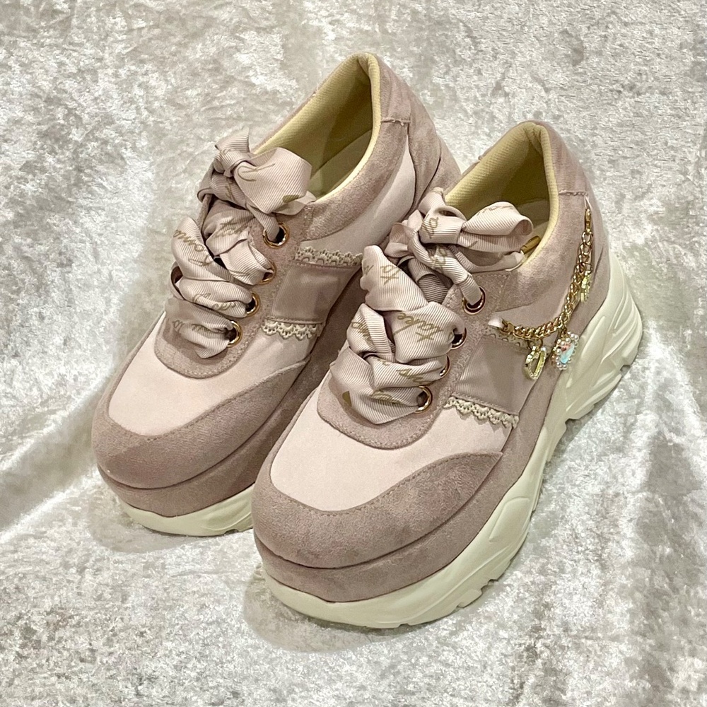 Liz Lisa Pink Side Charm Platform Sneakers Ribbon Lolita Kawaii Jeweled Jfashion - Picture 13 of 16